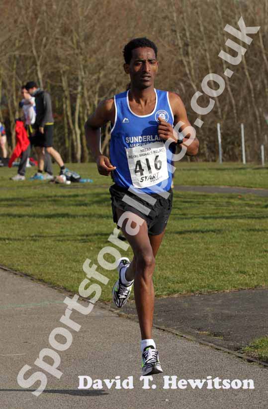 Weynay Ghebresilasie (Sunderland Harriers) fastest time of the day during the Royal Signal Relays.